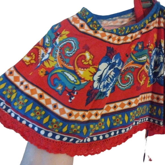 Flying TomatoTunic/Mini Dress Off Shoulder Festive Cultural Colorful Aztec M - Picture 4 of 8